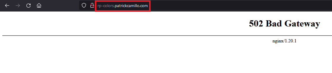 Error &ldquo;502 Bad Gateway&rdquo; in NGINX
